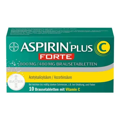 Aspirīns plus C forte 800 mg/480 mg putojošās tabletes, 10 tabletes Aspirīns plus C forte 800 mg/480 mg putojošās tabletes, 10 tabletes
