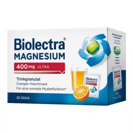 BIOLECTRA Magnijs 400 mg ultra dzeramās granulas apelsīns, 20 gab