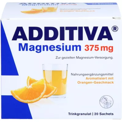 ADDITIVA Magnijs 375 mg paciņas, apelsīns, 20 gab