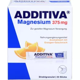ADDITIVA Magnijs 375 mg nūjiņas apelsīnu, 20 gab