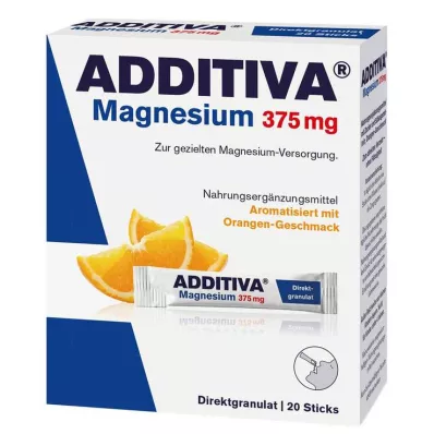 ADDITIVA Magnijs 375 mg nūjiņas apelsīnu, 20 gab
