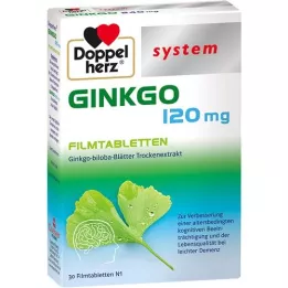 DOPPELHERZ Ginkgo 120 mg sistēmas apvalkotās tabletes, 30 gab