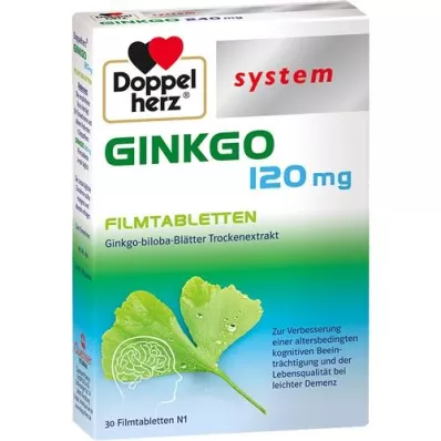 DOPPELHERZ Ginkgo 120 mg sistēmas apvalkotās tabletes, 30 gab
