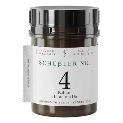 SCHÜSSLER Nr.4 Kālija hlorāts D 6 tabletes, 400 kapsulas SCHÜSSLER Nr.4 Kālija hlorāts D 6 tabletes, 400 kapsulas