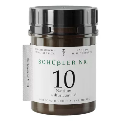 SCHÜSSLER NR.10 Natrium sulfuricum D 6 tabletes, 1000 gab SCHÜSSLER NR.10 Natrium sulfuricum D 6 tabletes, 1000 gab
