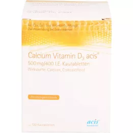 CALCIUM VITAMIN D3 acis 500 mg/400 I.U. košļājamās tabletes, 120 gab
