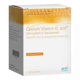 CALCIUM VITAMIN D3 acis 500 mg/400 I.U. košļājamās tabletes, 120 gab