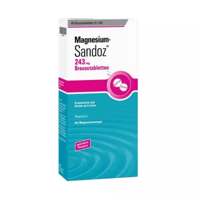 MAGNESIUM SANDOZ 243 mg putojošas tabletes, 40 gab MAGNESIUM SANDOZ 243 mg putojošas tabletes, 40 gab