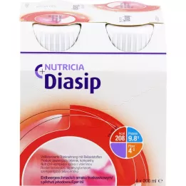 DIASIP Zemeņu garša, 4X200 ml