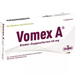 VOMEX A bērnu svecītes 40 mg, 5 gab
