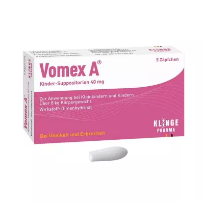 Vomex A® bērnu svecītes 40 mg, 5 gab Vomex A® bērnu svecītes 40 mg, 5 gab