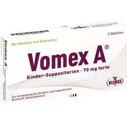 VOMEX A bērnu supozitorijas 70 mg forte, 5 gab