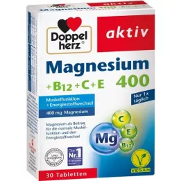 DOPPELHERZ Magnijs 400+B12+C+E tabletes, 30 kapsulas
