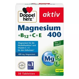 DOPPELHERZ Magnijs 400+B12+C+E tabletes, 30 kapsulas