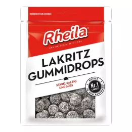 RHEILA Lakricas gumijas pilieni ar cukuru, 90 g