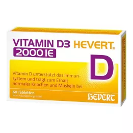 VITAMIN D3 HEVERT 2000 I.U. tabletes, 60 gab
