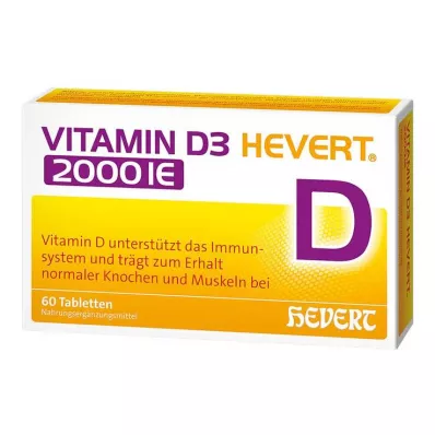 Vitamīns D3 Hevert 2000 SV tabletes, 60 gab