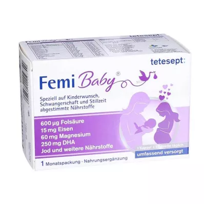 TETESEPT Femi Baby apvalkotās tabletes + mīkstās kapsulas, 2X30 gab TETESEPT Femi Baby apvalkotās tabletes + mīkstās kapsulas, 2X30 gab