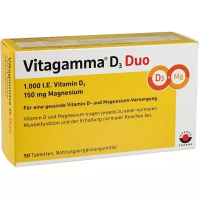 VITAGAMMA D3 Duo 1.000 I.E Vit.D3 150mg Magnes.NEM, 50 gab