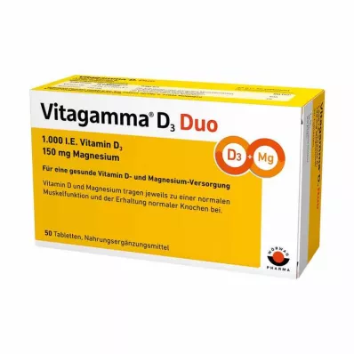 VITAGAMMA D3 Duo 1.000 I.E Vit.D3 150mg Magnes.NEM, 50 gab VITAGAMMA D3 Duo 1.000 I.E Vit.D3 150mg Magnes.NEM, 50 gab