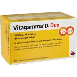 VITAGAMMA D3 Duo 1.000 I.E Vit.D3 150mg Magnes.NEM, 100 gab