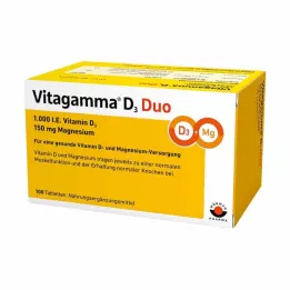VITAGAMMA D3 Duo 1.000 I.E Vit.D3 150mg Magnes.NEM, 100 gab