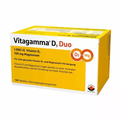 VITAGAMMA D3 Duo 1.000 I.E Vit.D3 150mg Magnes.NEM, 100 gab VITAGAMMA D3 Duo 1.000 I.E Vit.D3 150mg Magnes.NEM, 100 gab