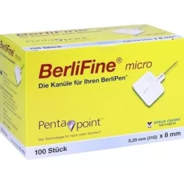 BERLIFINE mikro adatas 0,25x8 mm, 100 gab