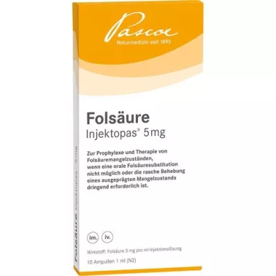 FOLSÄURE INJEKTOPAS 5 mg šķīdums injekcijām, 10 gab