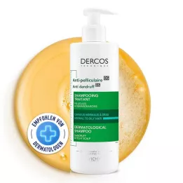 VICHY DERCOS Šampūns pret blaugznām taukainai galvas ādai, 390 ml