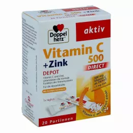 DOPPELHERZ C vitamīns 500+Cinc Depot DIRECT Granulas, 20 gab