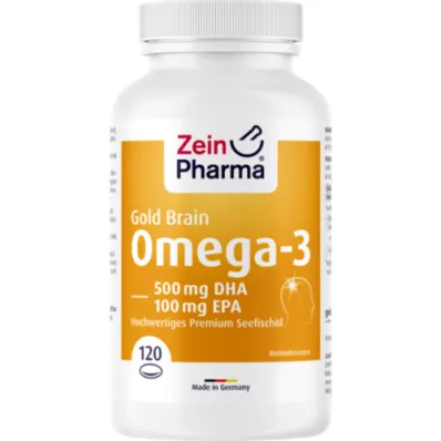 OMEGA-3 Gold Brain DHA 500mg/EPA 100mg Softgelkap, 120 gab