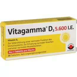 VITAGAMMA D3 5 600 I.U. D3 vitamīns NEM Tabletes, 20 gab