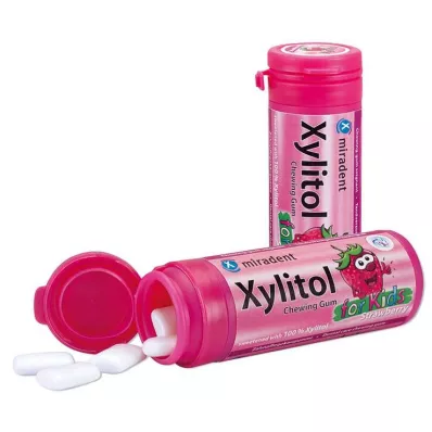 MIRADENT Ksilīta košļājamā gumija, zemeņu, 30 g MIRADENT Ksilīta košļājamā gumija, zemeņu, 30 g