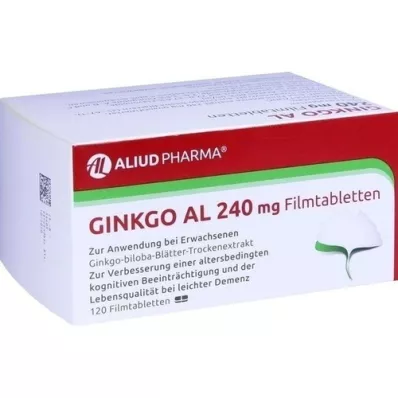 GINKGO AL 240 mg apvalkotās tabletes, 120 gab