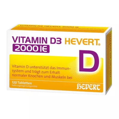 VITAMIN D3 HEVERT 2000 I.U. tabletes, 120 gab VITAMIN D3 HEVERT 2000 I.U. tabletes, 120 gab