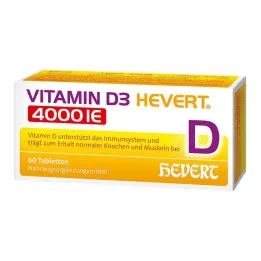 VITAMIN D3 HEVERT 4000 I.U. tabletes, 60 gab