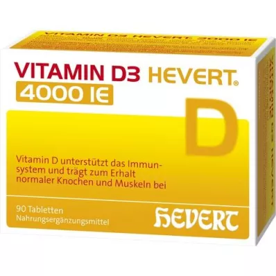 VITAMIN D3 HEVERT 4000 I.U. tabletes, 90 gab