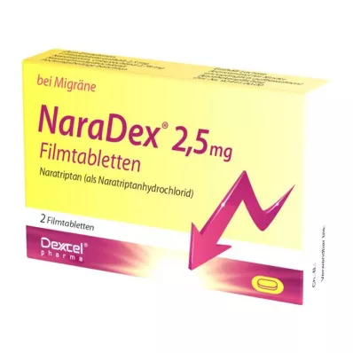 NARADEX 2,5 mg apvalkotās tabletes, 2 gab NARADEX 2,5 mg apvalkotās tabletes, 2 gab