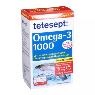 TETESEPT Omega-3 1000 kapsulas, 80 kapsulas TETESEPT Omega-3 1000 kapsulas, 80 kapsulas