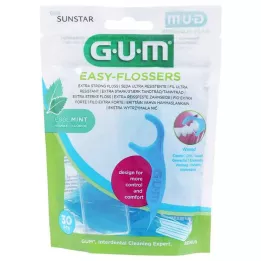 GUM Easy-Flossers vaska zobu diegi + ceļojuma futrālis, 30 gab