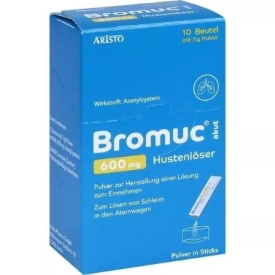 BROMUC akūts 600 mg līdzeklis pret klepu plv.iekšķīgai lietošanai, 10 gab