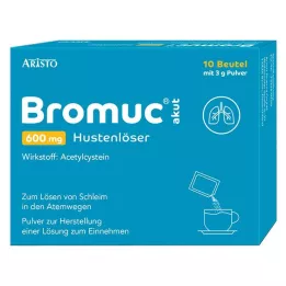 BROMUC akūts 600 mg līdzeklis pret klepu plv.iekšķīgai lietošanai, 10 gab