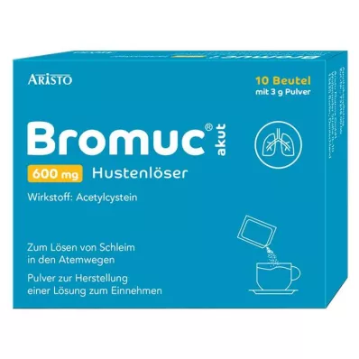 BROMUC akūts 600 mg līdzeklis pret klepu plv.iekšķīgai lietošanai, 10 gab BROMUC akūts 600 mg līdzeklis pret klepu plv.iekšķīgai lietošanai, 10 gab