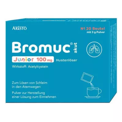 BROMUC akut Junior 100 mg līdzeklis pret klepu P.H.e.L.z.E., 20 gab BROMUC akut Junior 100 mg līdzeklis pret klepu P.H.e.L.z.E., 20 gab