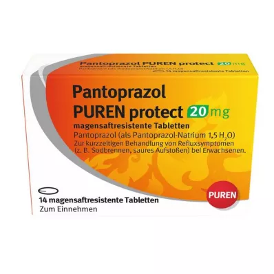 Pantoprazole Puren Protect 20 mg zarnās šķīstošās tabletes, 14 gab