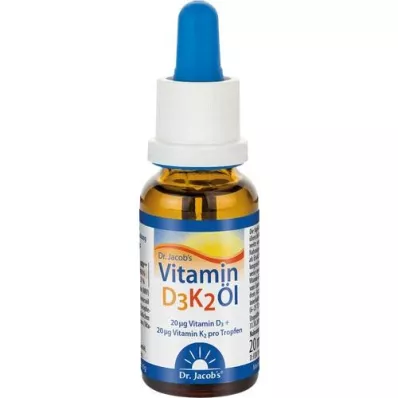 VITAMIN D3K2 eļļa Dr Jacobs pilieni, 20 ml