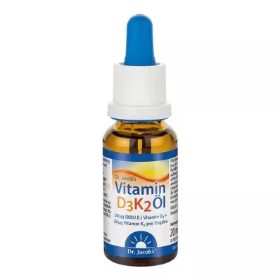 D3 vitamīna K2 eļļa Dr.Jacoba pilieni, 20 ml D3 vitamīna K2 eļļa Dr.Jacoba pilieni, 20 ml