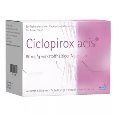 Ciclopirox acis 80 mg/g aktīvās sastāvdaļas saturs.Nagu laka, 6 g Ciclopirox acis 80 mg/g aktīvās sastāvdaļas saturs.Nagu laka, 6 g