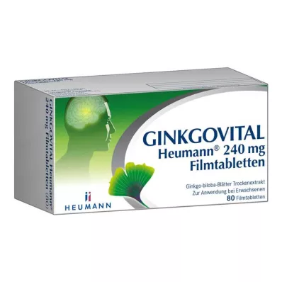 GINKGOVITAL Heumann 240 mg apvalkotās tabletes, 80 gab